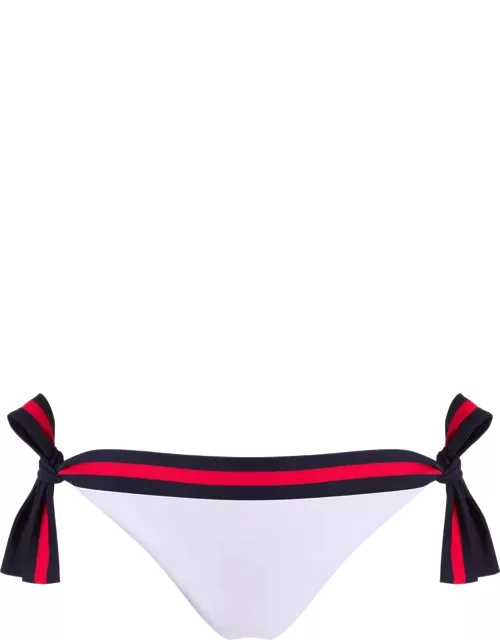 Women Side Tie Bikini Bottom Solid - Vilebrequin X Ines De La Fressange - Swimming Trunk - Flamme - White