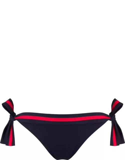 Women Side Tie Bikini Bottom Solid - Vilebrequin X Ines De La Fressange - Swimming Trunk - Flamme - Blue