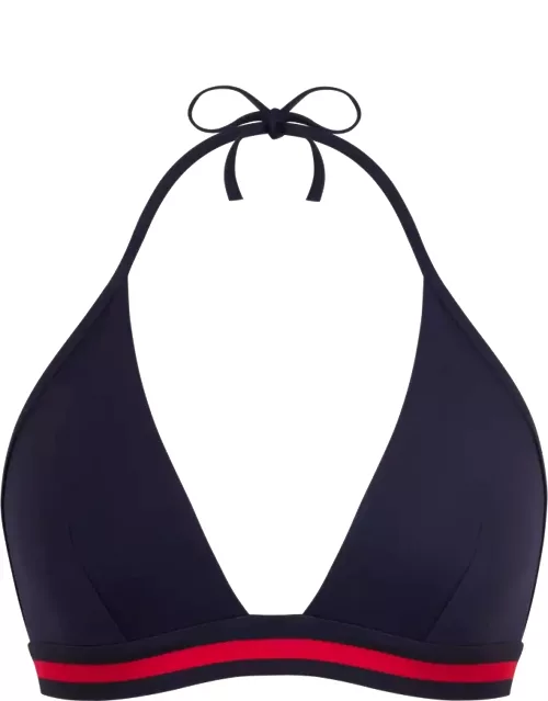 Women Halter Bikini Top Solid - Vilebrequin X Ines De La Fressange - Swimming Trunk - Fleche - Blue