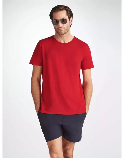 Derek Rose Men's Short Sleeve T-Shirt Riley 2 Pima Cotton Red