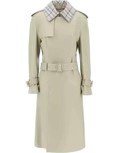 BURBERRY long leather trench coat