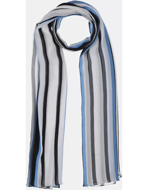 Dolce & Gabbana Logo & Stripes Silk Scarf