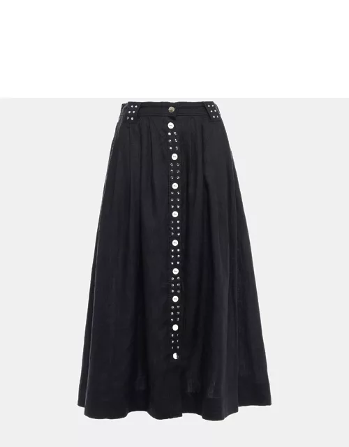 Ganni Linen Midi Skirt