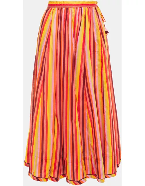 Zimmermann Multicolor Striped Cotton Midi Skirt