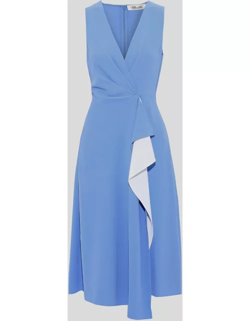 Diane Von Furstenberg Blue Crepe Dress S (US 4)