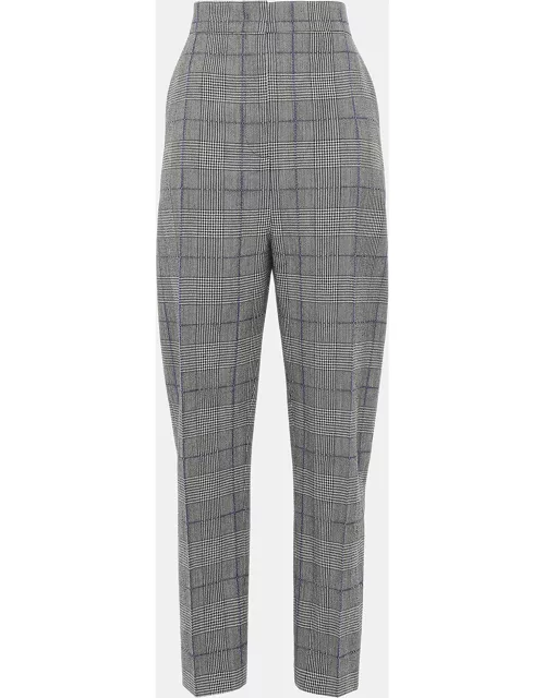 Joseph Grey Checked Wool Tapered Pants