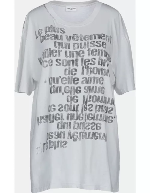 Saint Laurent White/Black Jersey T-Shirt