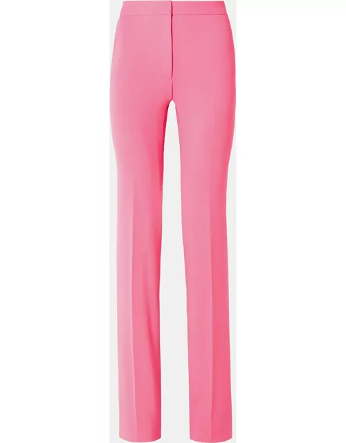 Carolina Herrera Pink Wool Straight Leg Pants L (US 10)