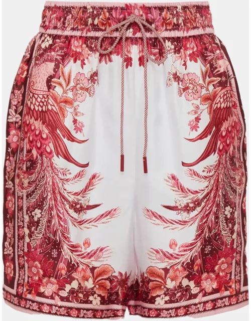 Zimmermann Red/White Printed Silk Shorts