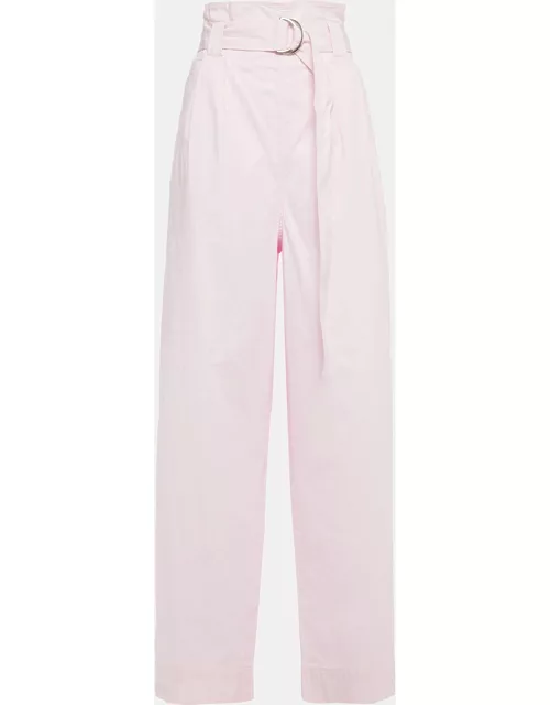 Ganni Pink Cotton Wide Leg Pant