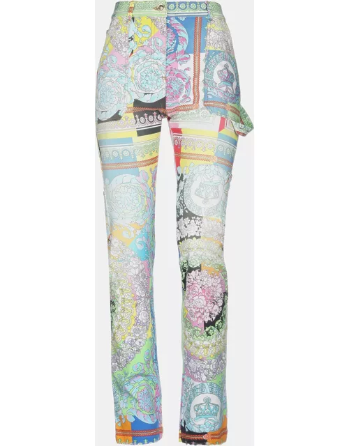 Versace Multicolor Printed Denim Jeans S Waist 27"