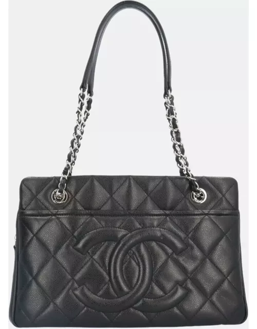 Chanel Quilted Caviar Medium Timeless CC Shopping Tote Bag