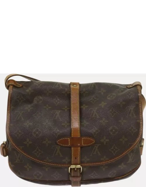 Louis Vuitton Brown Canvas Saumur Shoulder Bag
