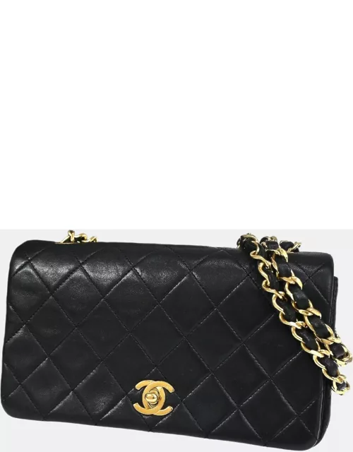 Chanel Black Leather CC Turnlock Full Flap bag
