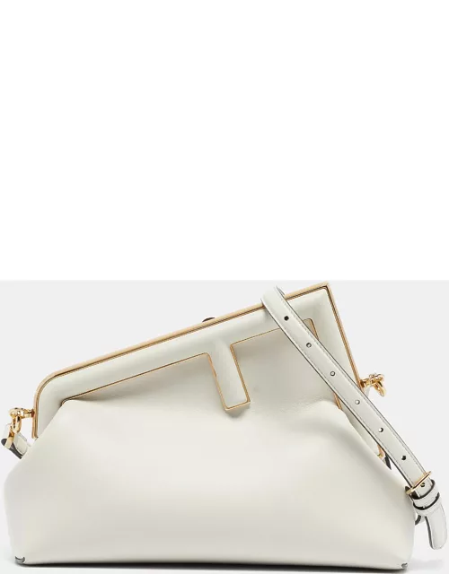 Fendi White Leather Small First Shoulder Bag