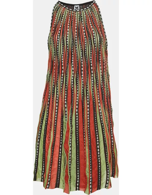 M Missoni Multicolor Alga and Bubble Pattern Knit A-Line Mini Dress