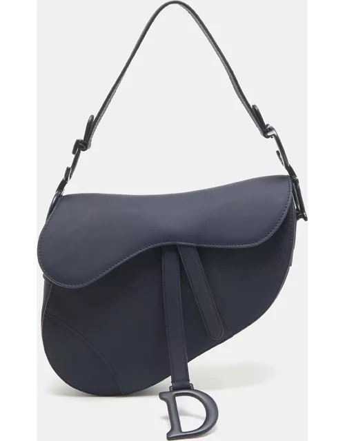 Dior Navy Blue Ultra Matte Leather Saddle Bag