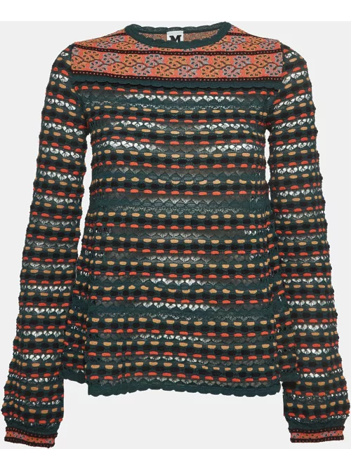 M Missoni Multicolor Patterned Knit Long Sleeve Top
