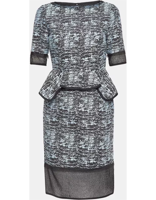 Jonathan Simkhai Blue/Black Patterned Nylon and Cotton Short Dress