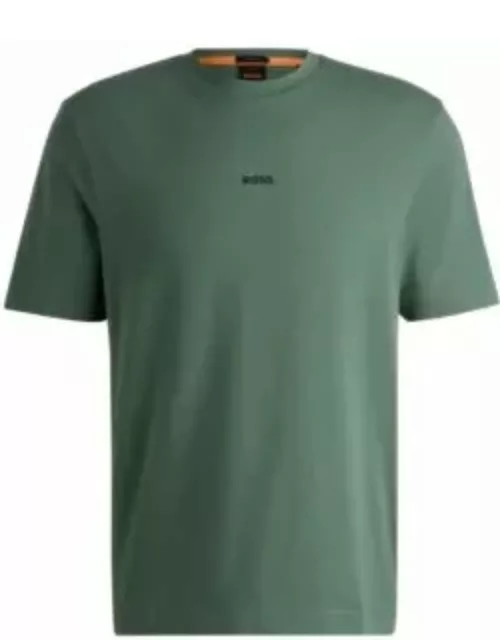 Relaxed-fit T-shirt in stretch cotton with logo print- Light Green Men's T-Shirt