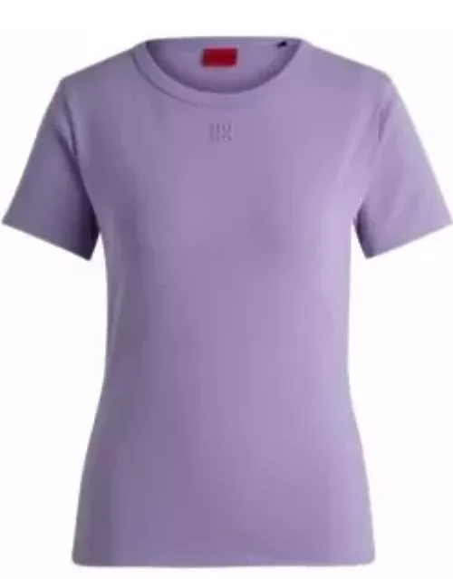 T-shirt with embroidered stacked logo- Light Purple Women's T-Shirt