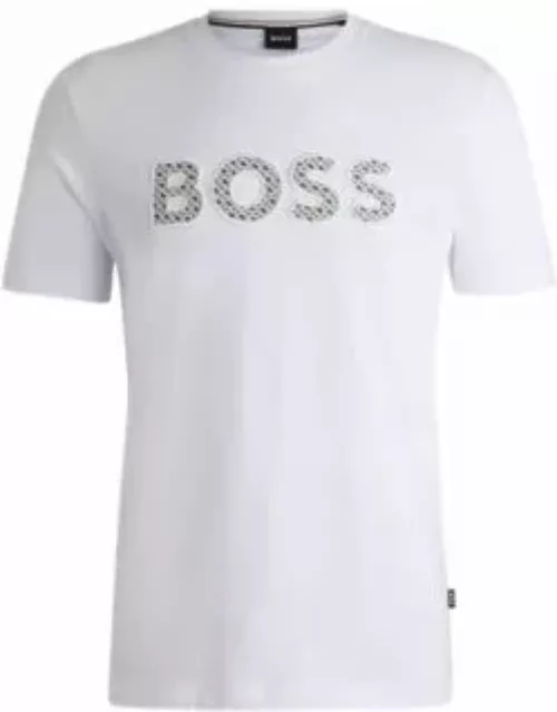 Cotton-jersey T-shirt with logo detail- White Men's T-Shirt