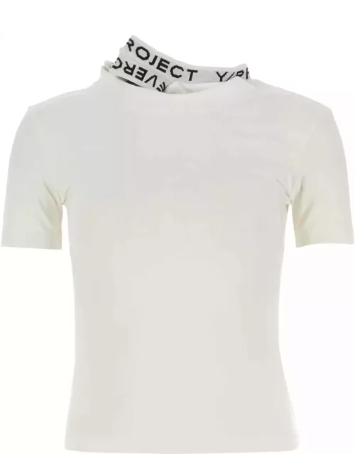 Y/Project White Stretch Cotton T-shirt