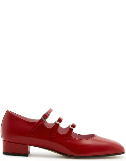 Carel Ariana Patent Leather Mary Jane Flats - Red - 36 (IT36 / UK3)