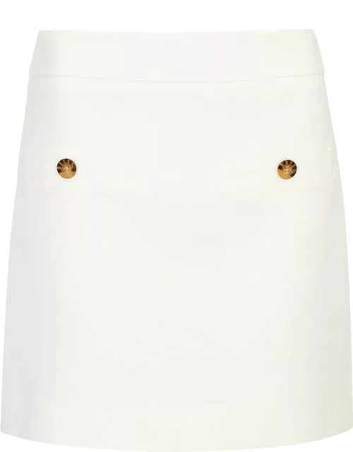 Veronica Beard Emar Stretch-cotton Mini Skirt - Off White - 6 (UK10 / S)