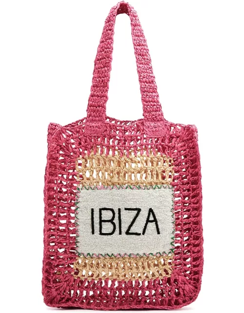 DE Siena Ibiza Beaded Crochet Tote - Pink