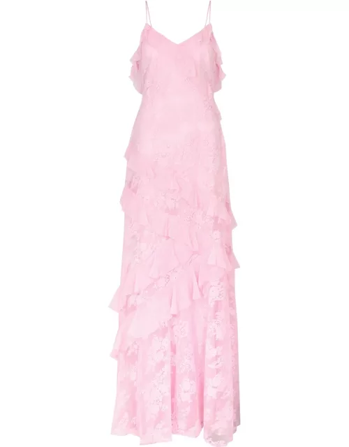 Loveshackfancy Rialto Ruffle-trimmed Lace Maxi Dress - Rose - 0 (UK4 / Xxs)