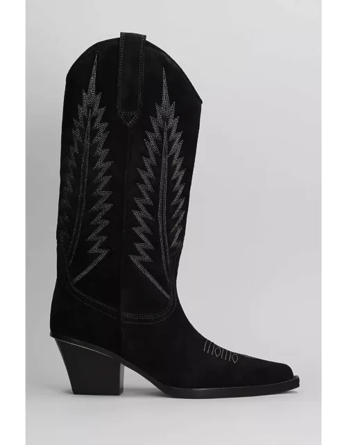 Paris Texas Rosario Texan Boots In Black Suede