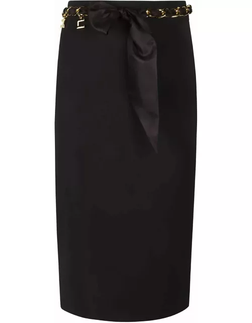 Elisabetta Franchi Black Midi Skirt