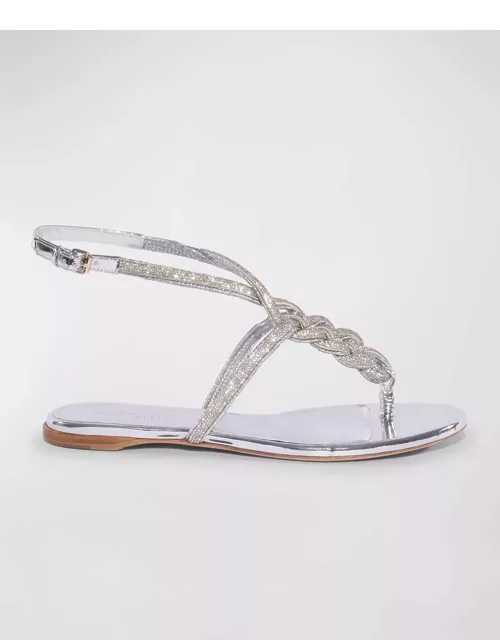 Metallic Crystal Thong Sandal
