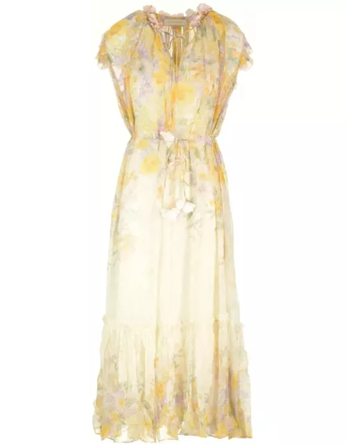 Zimmermann harmony Midi Dress With Floral Print