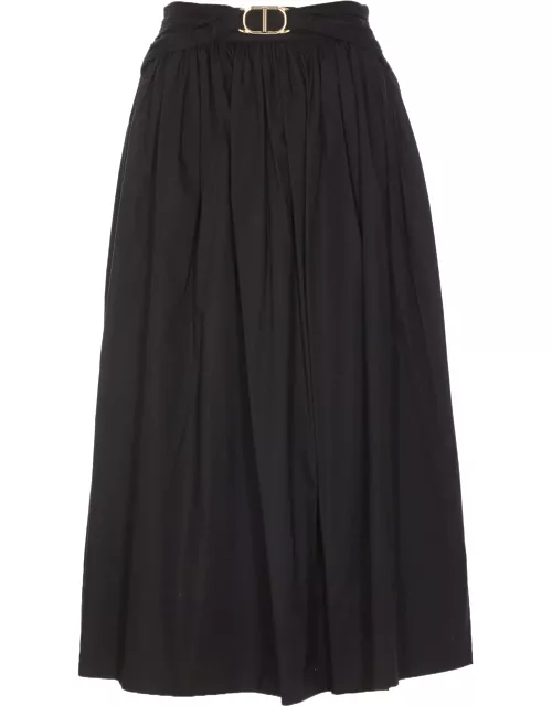 TwinSet Popeline Oval-t Longuette Skirt