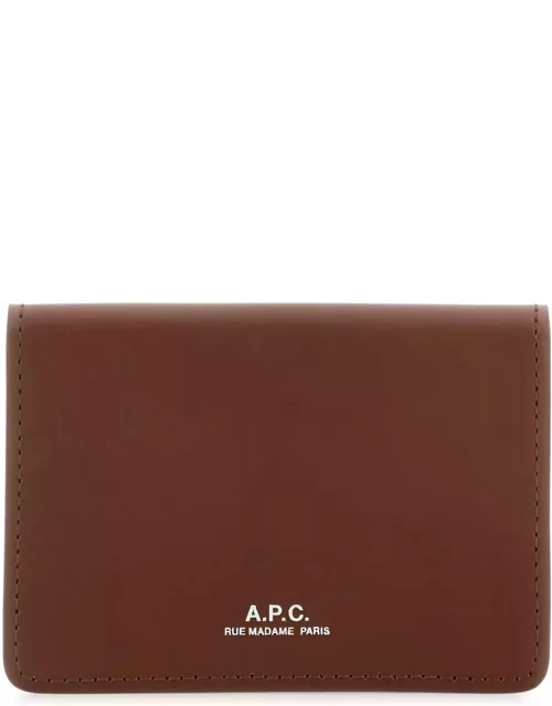 A.P.C. Brown Leather Card Holder
