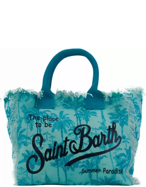 MC2 Saint Barth Vanity Saint Beach Bag In Light Blue Canva