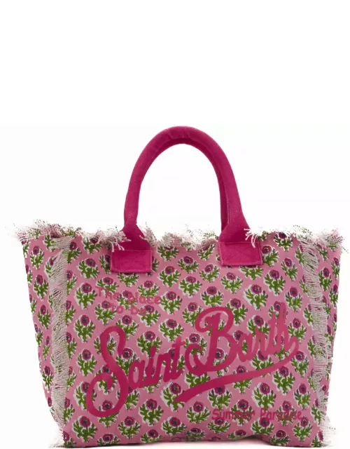 MC2 Saint Barth Vanity Radical Flowers Bag In Pink Canva