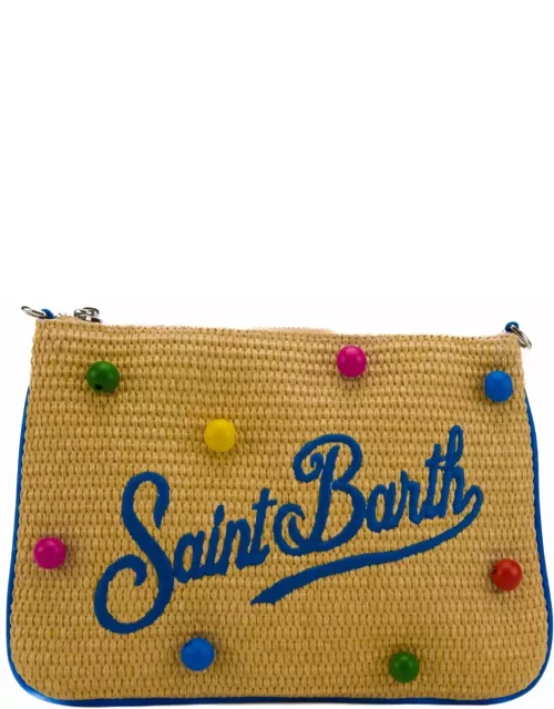 MC2 Saint Barth Parisienne Bag In Raffia With Wooden Bead