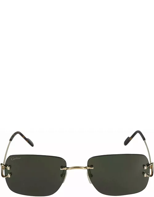 Cartier Eyewear Logo Hinge Rimless Sunglasse