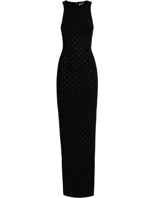 Viscose Knit Dress With Rhinestone Logo Elisabetta Franchi