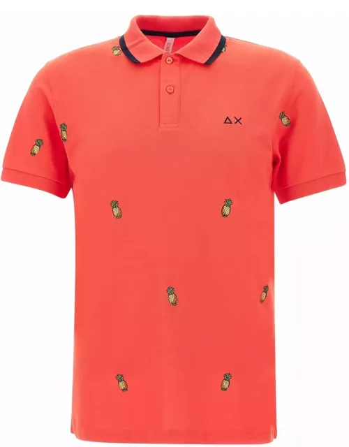 Sun 68 full Embrodery Cotton Polo Shirt