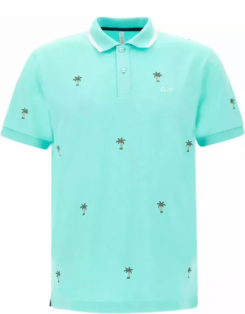 Sun 68 full Embrodery Polo Shirt Cotton