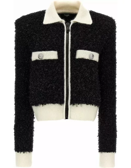 Balmain Furry Tweed Jacket