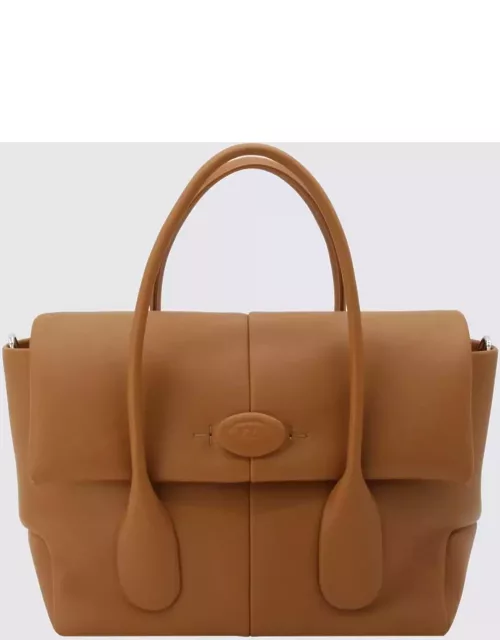 Tod's Tan Leather Reverse Falp Small Top Handle Bag
