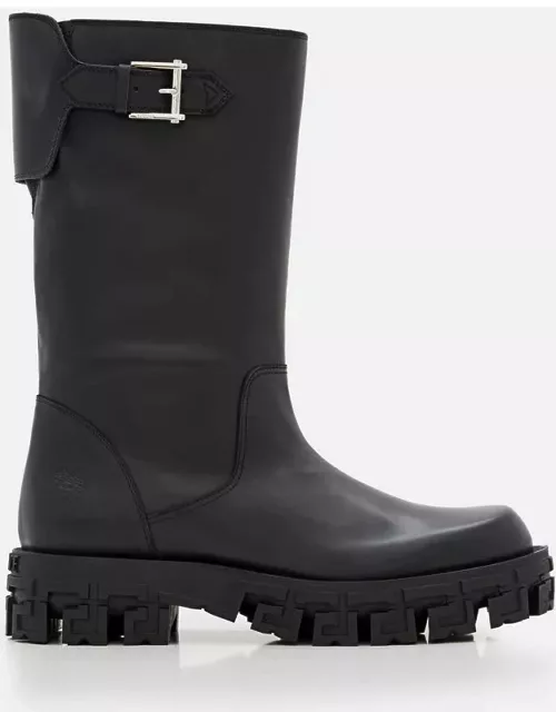 Versace Belted Leather Boot