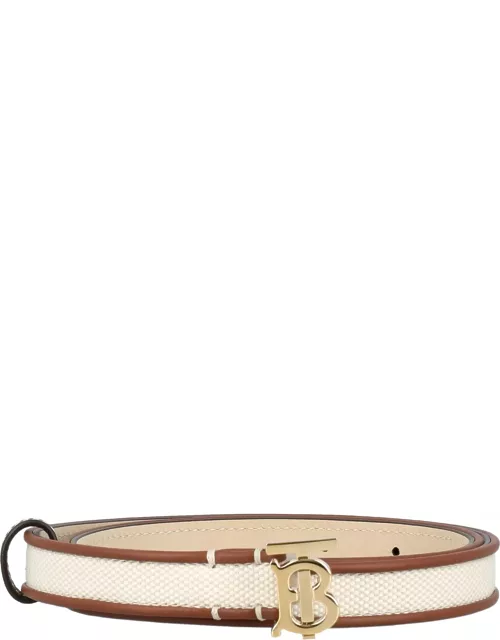 Burberry London Canvas And Leather Tb Belt
