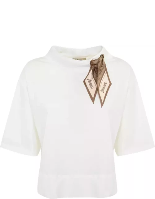 Herno T-shirt With Cotton Scarf
