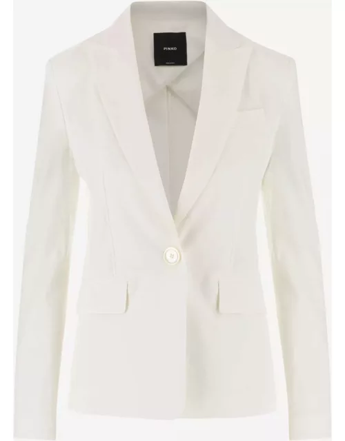 Pinko Linen And Viscose Blend Single-breasted Jacket